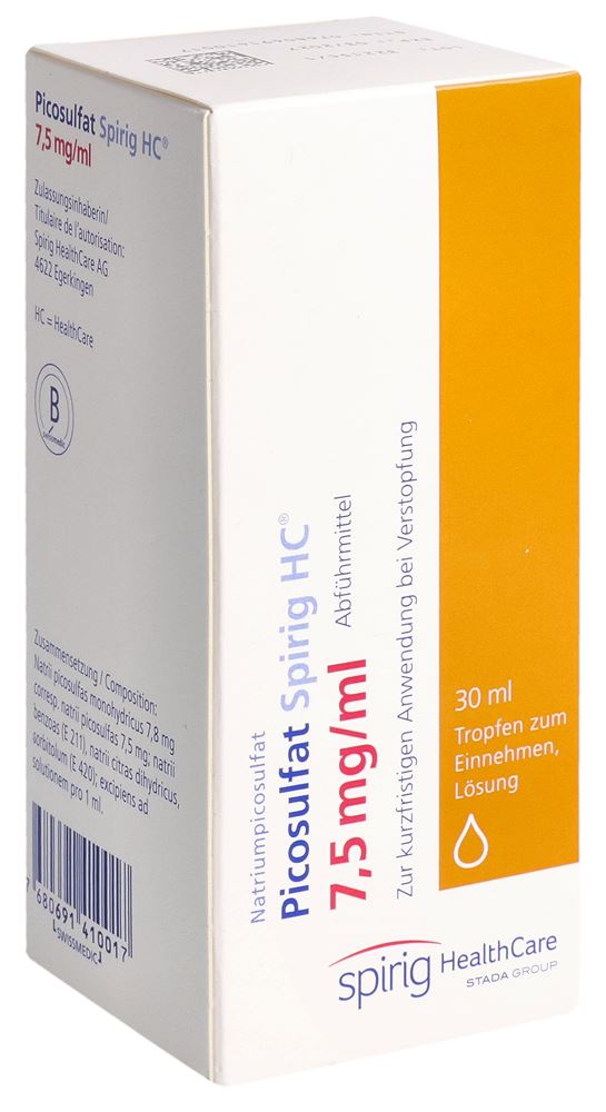 Picosulfat Spirig HC 7.5 mg/ml, Tropfen zum Einnehmen, Lösung