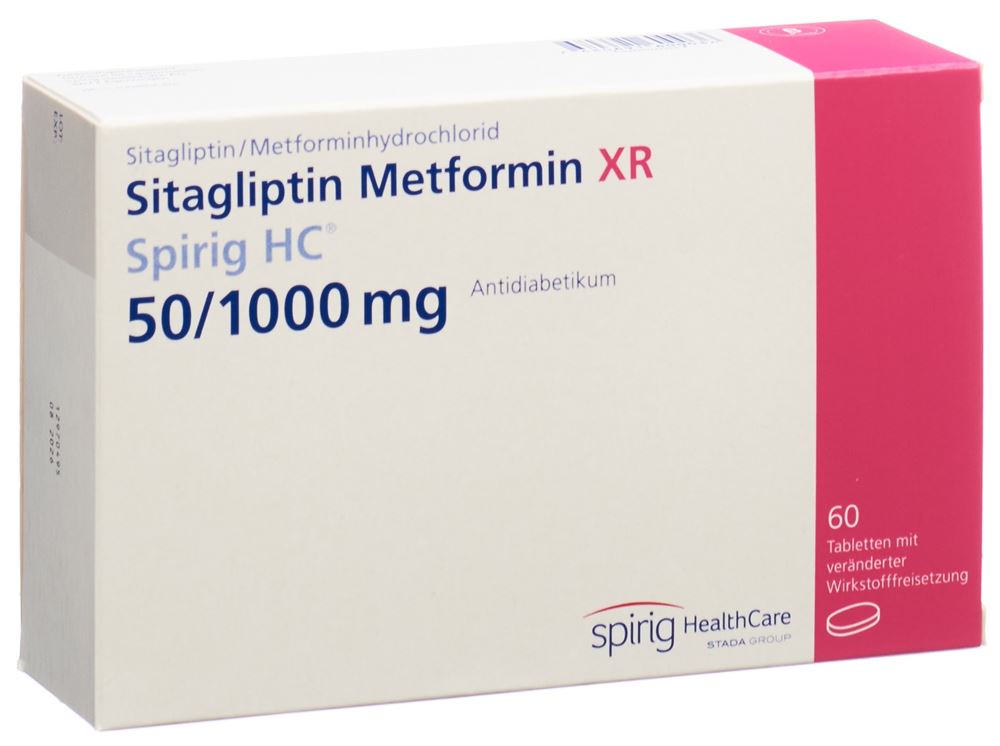 SITAGLIPTINE Metfor XR Spirig HC 50/1000mg 60 pce