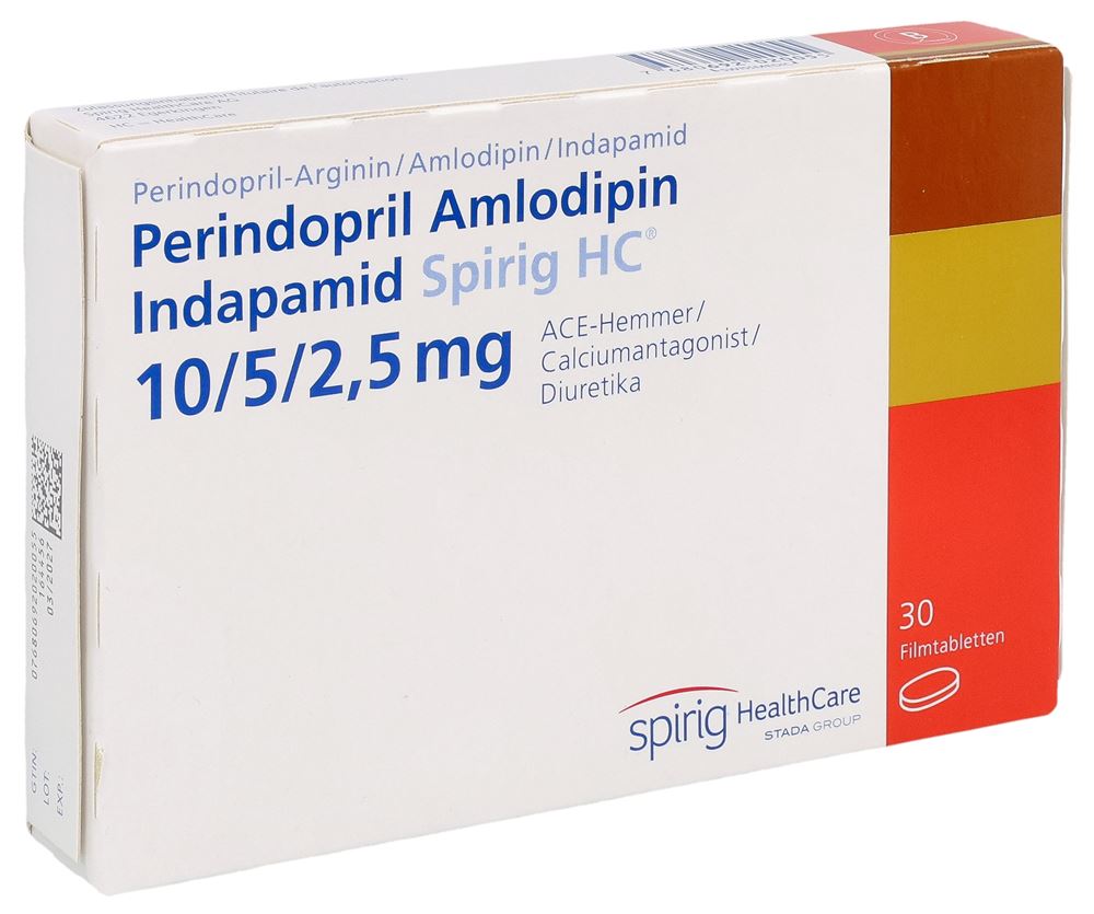 Perindopril Amlodipin Indapamid Spirig HC 10 mg/5 mg/2,5 mg, Filmtabletten