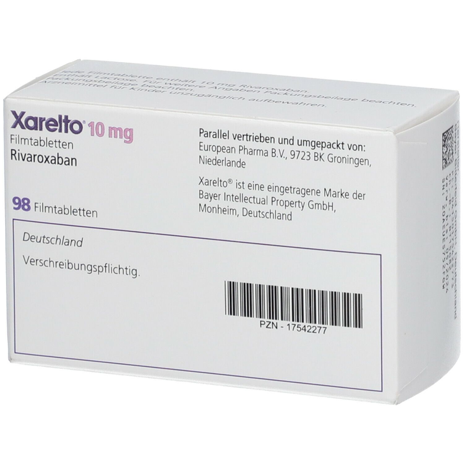 Rivaroxaban Bayer 10 mg, Filmtabletten