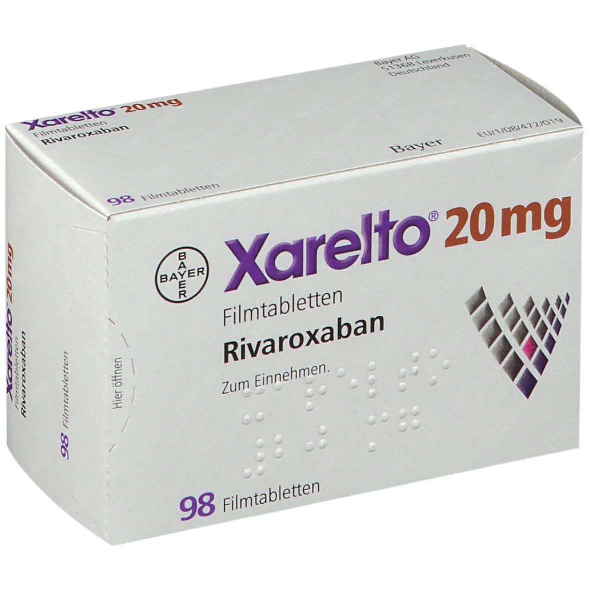 Rivaroxaban Bayer 20 mg, Filmtabletten