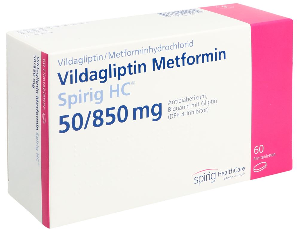 Vildagliptin Metformin Spirig HC 50 mg/850 mg, Filmtabletten