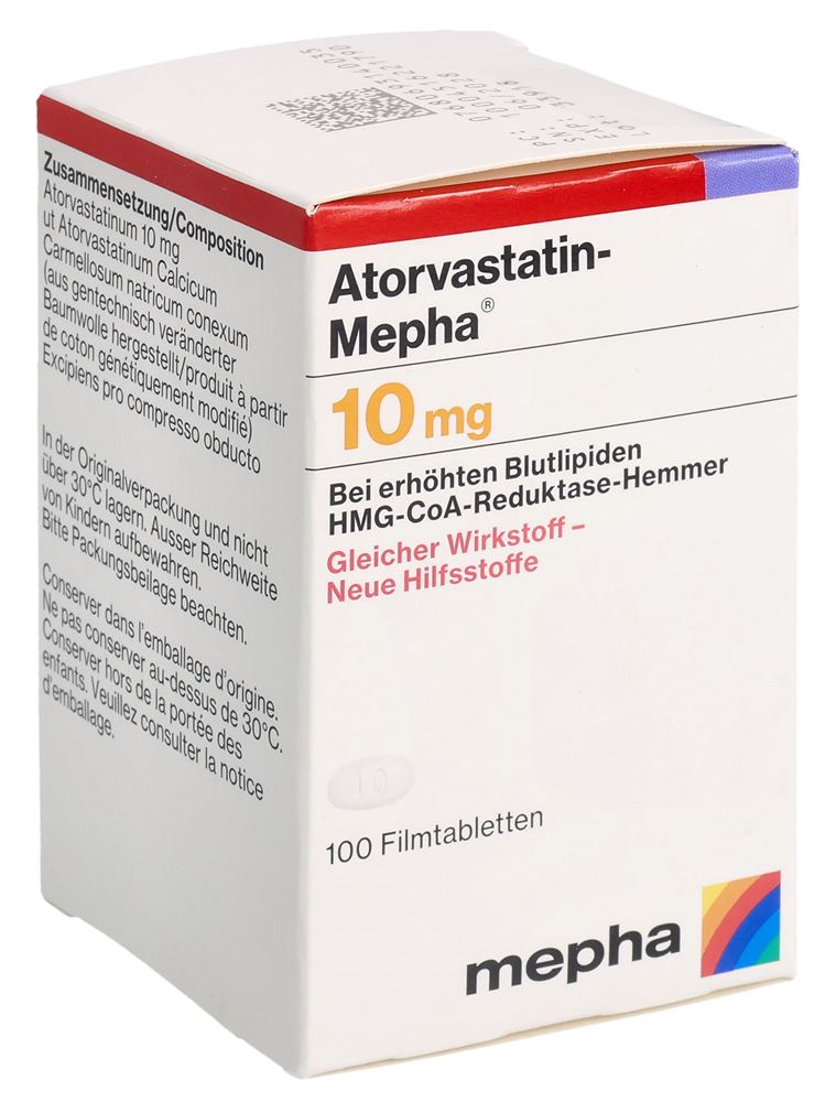 ATORVASTATIN MEPHA cpr pell 10 mg bte 100 pce