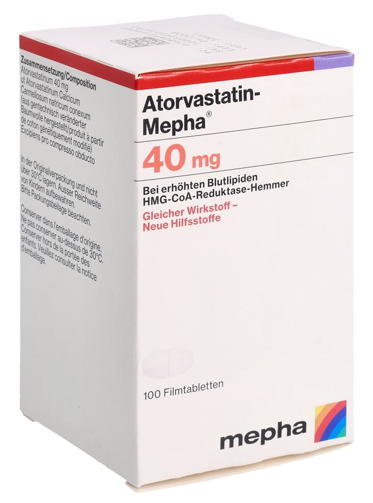 ATORVASTATIN MEPHA cpr pell 40 mg bte 100 pce