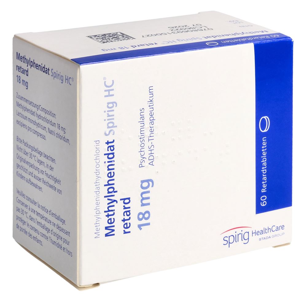 METHYLPHENIDATE Spirig HC cpr ret 18 mg bte 60 pce