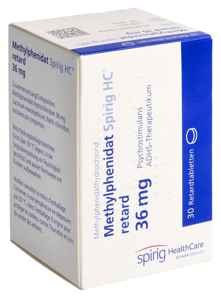 METHYLPHENIDATE Spirig HC cpr ret 36 mg bte 30 pce