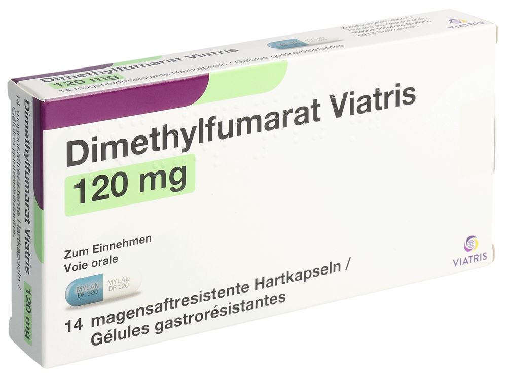 Dimethylfumarat Viatris 120 mg, magensaftresistente Hartkapseln