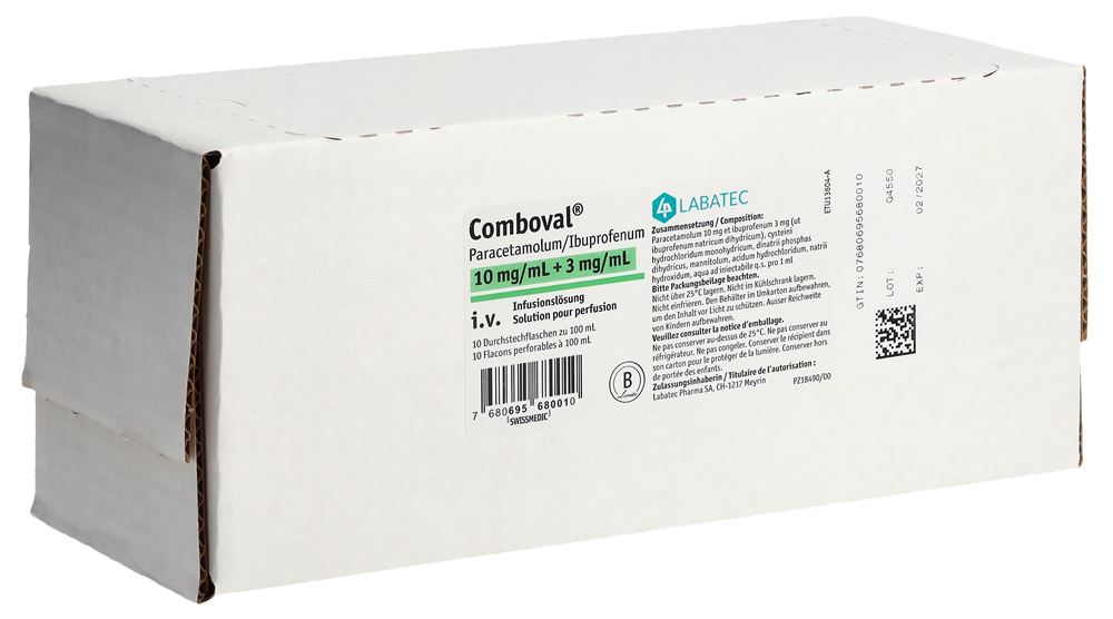 Comboval 10 mg/ml + 3 mg/ml, Solution pour perfusion