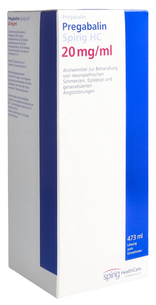 Pregabalin Spirig HC 20 mg/ml, Lösung zum Einnehmen