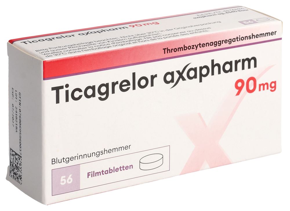 Ticagrelor axapharm 90 mg, Filmtabletten
