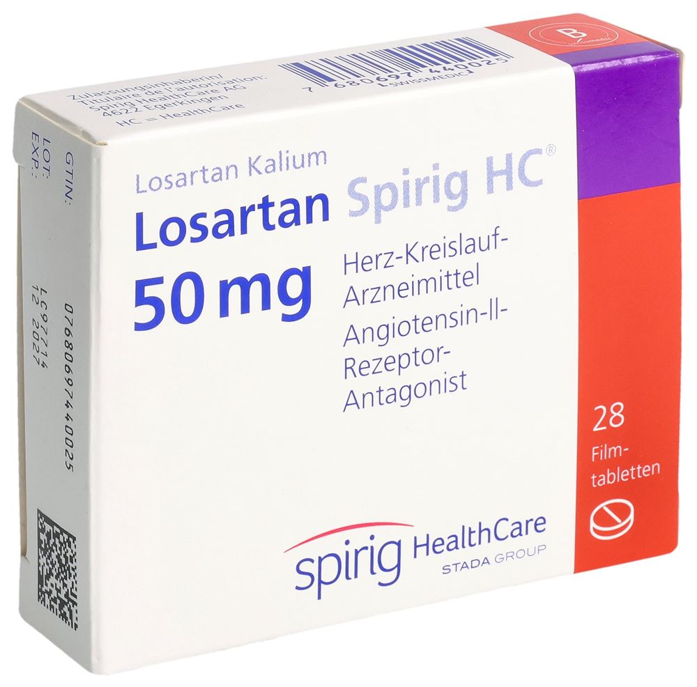 Losartan Spirig HC 50 mg, Filmtabletten