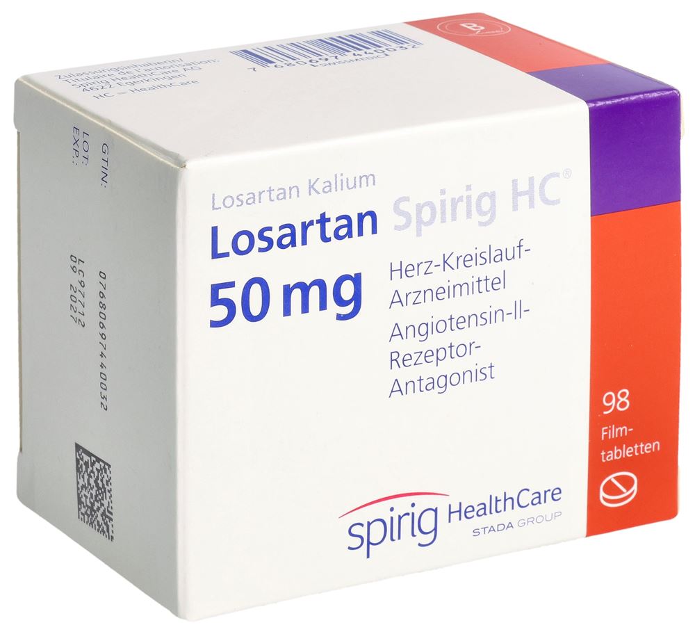 Losartan Spirig HC 50 mg, Filmtabletten