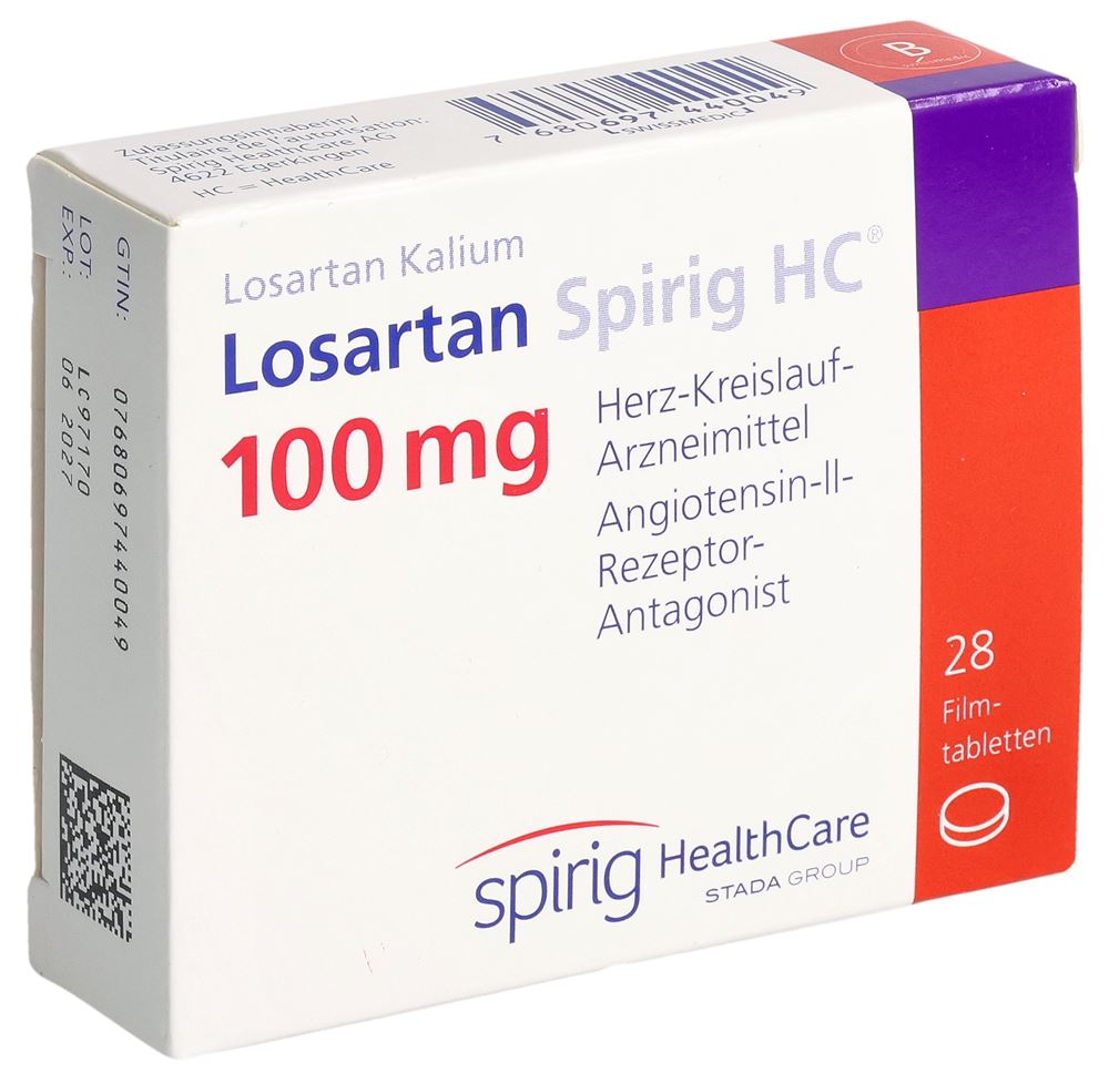 Losartan Spirig HC 100 mg, Filmtabletten
