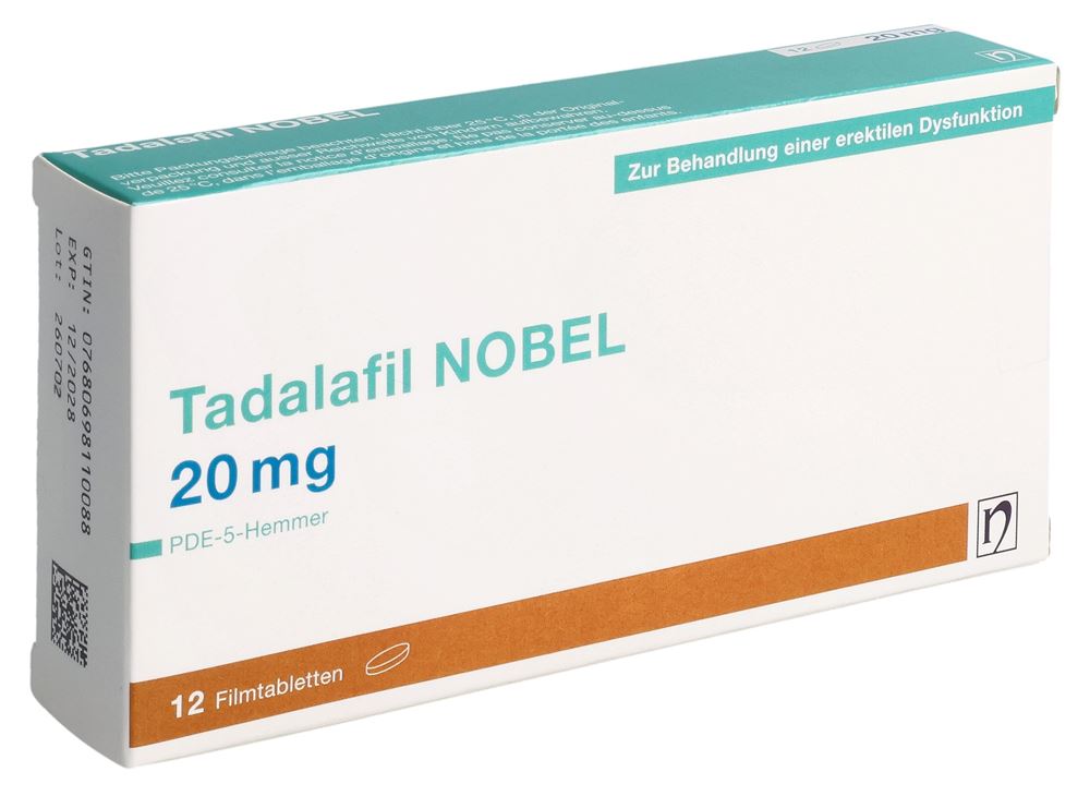Tadalafil NOBEL 20 mg, Filmtabletten