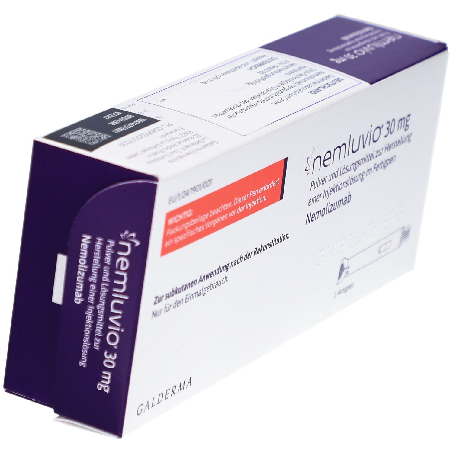 Nemluvio 30 mg, Pulver und Lösungsmittel für Injektionslösung in einer Fertigspritze