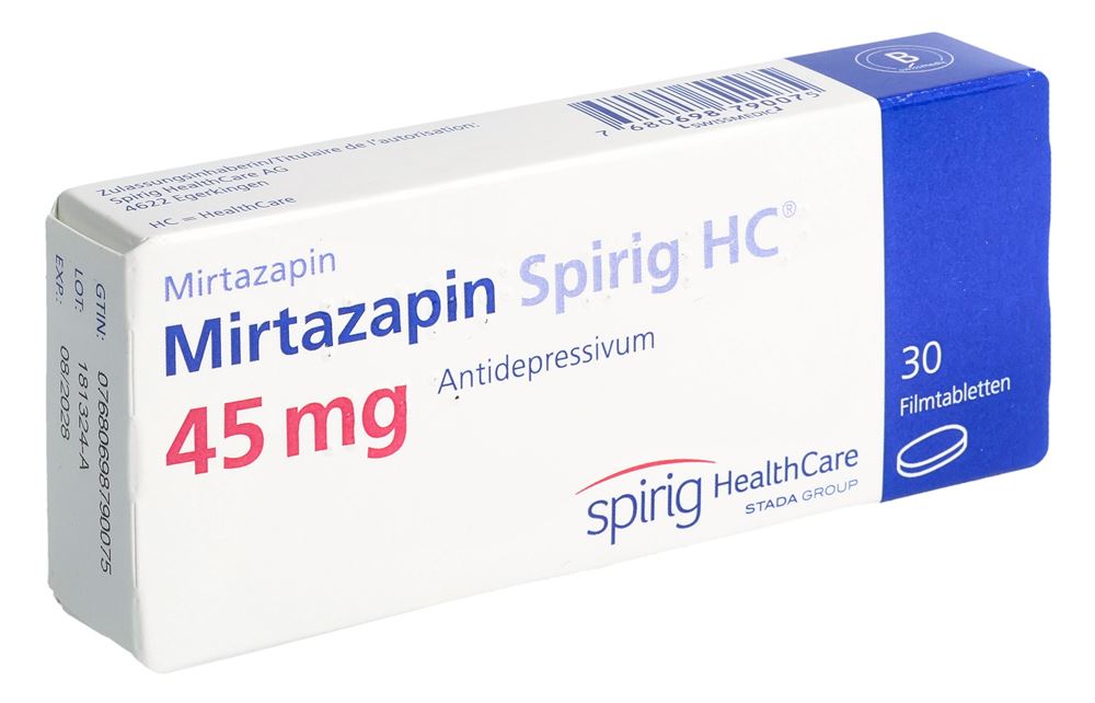 Mirtazapin Spirig HC 45 mg, Filmtabletten