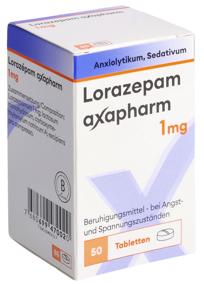 Lorazepam axapharm 1 mg, Tabletten