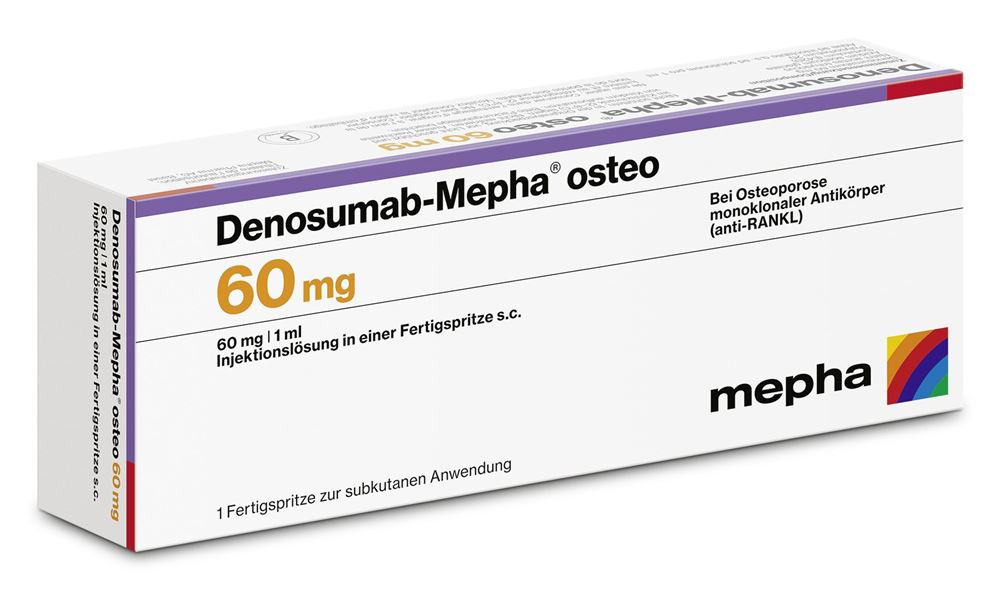 Denosumab-Mepha osteo 60 mg/ml, Injektionslösung in einer Fertigspritze