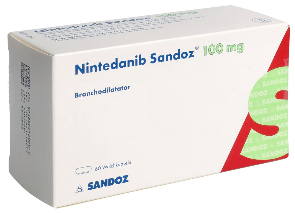 Nintedanib Sandoz 100 mg, Weichkapseln