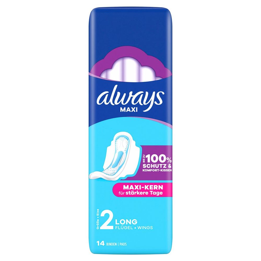 ALWAYS Maxi Binde Long mit Flügeln 14 Stk