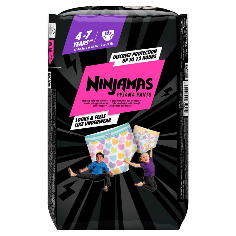 PAMPERS Ninjamas Pyjama Pants Mäd 4-7 J 10 Stk