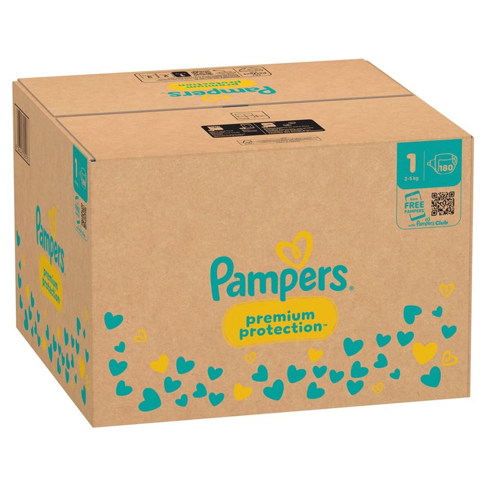 PAMPERS Prem Prot NB Gr1 2-5kg Newb Halbm 180 Stk