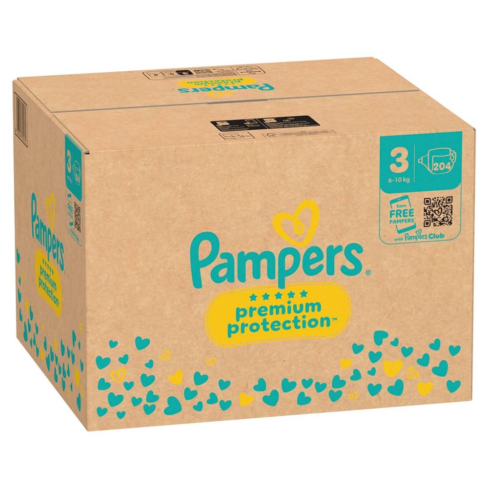 PAMPERS Prem Prot Gr3 6-10kg Midi Mon Box 204 Stk
