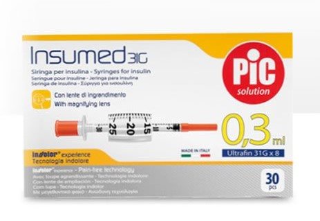 PIC INSUMED Spritze Insulin 0.3ml Lu Nadel 30 Stk