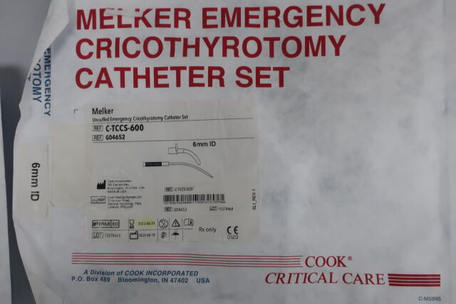 Melker Emergency Cricothyrotomy Catheter Set, 1 Set