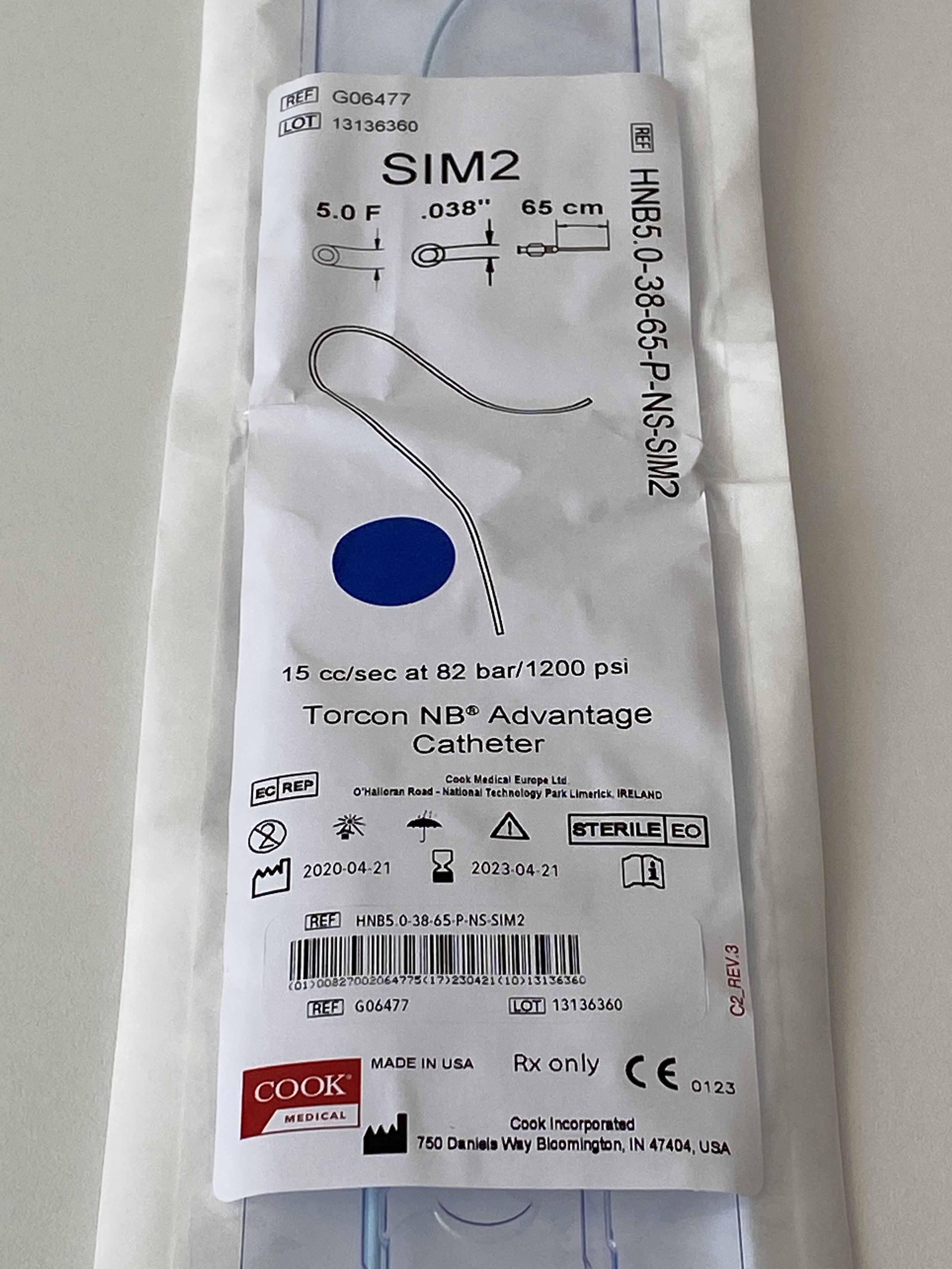 Torcon Nb Advantage Angiographic Catheter, 1 Each