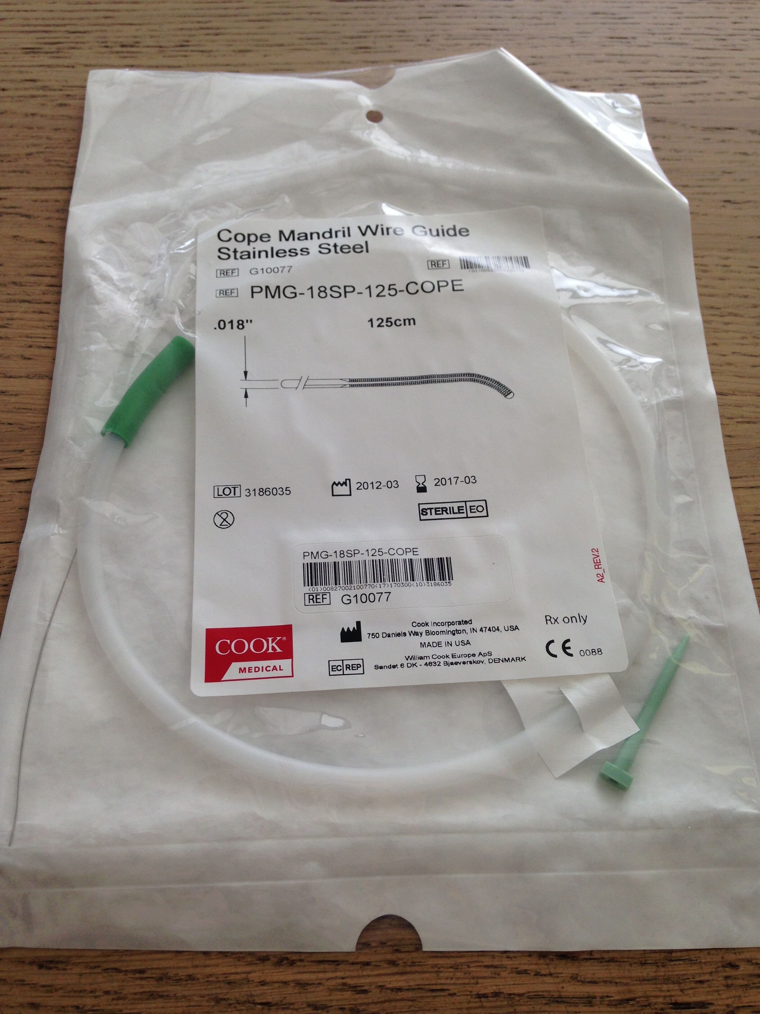 Cope Stainless Steel Mandril Wire Guide, 1 Each