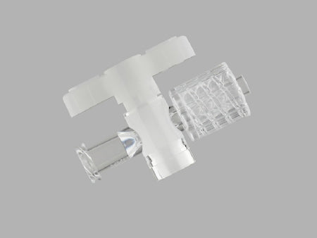 Low Pres.three-way Clear Plastic Stopcock, 1 Each