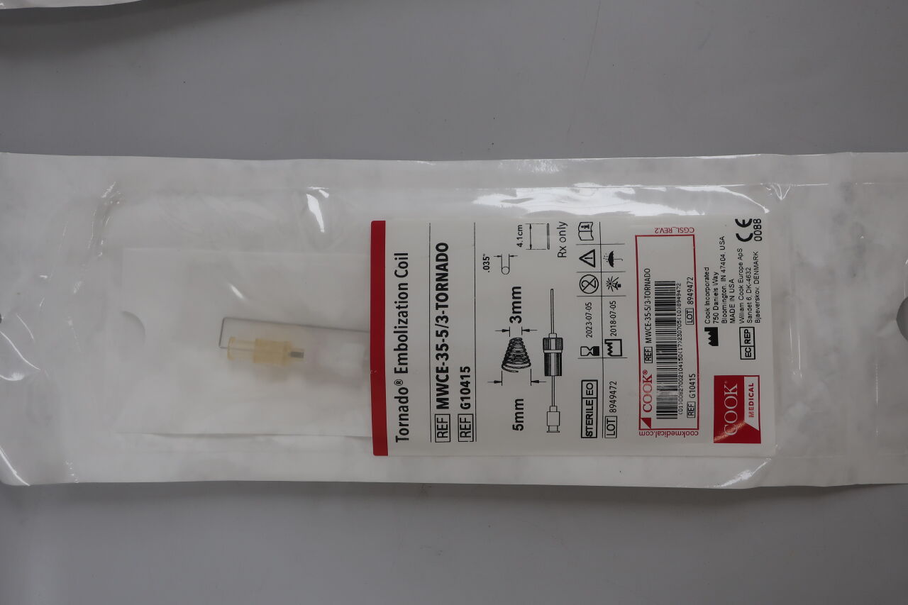 Tornado Platinum Embolization Coil, 1 Each