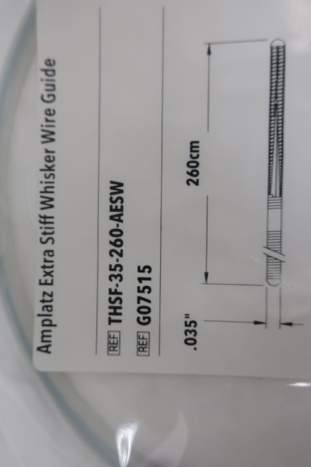 Amplatz Whisker Extra-stiff Support Wire Guide, 1 Each
