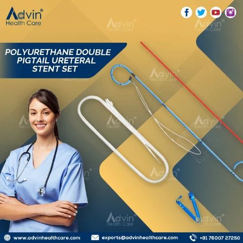 Polyurethane Double Pigtail Stent Set, 1 Set