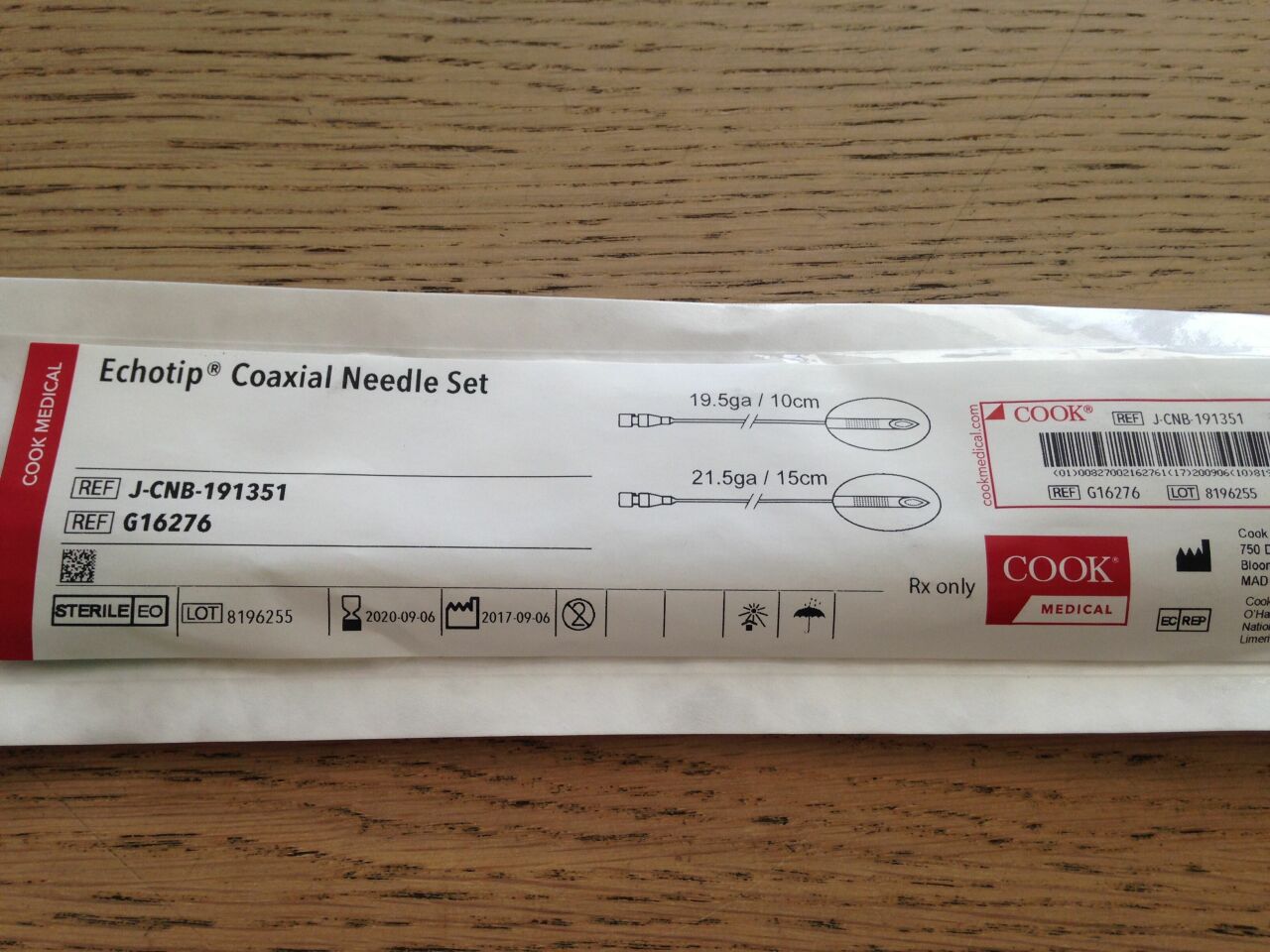 Echotip® Coaxial Needle Set, 1 Set