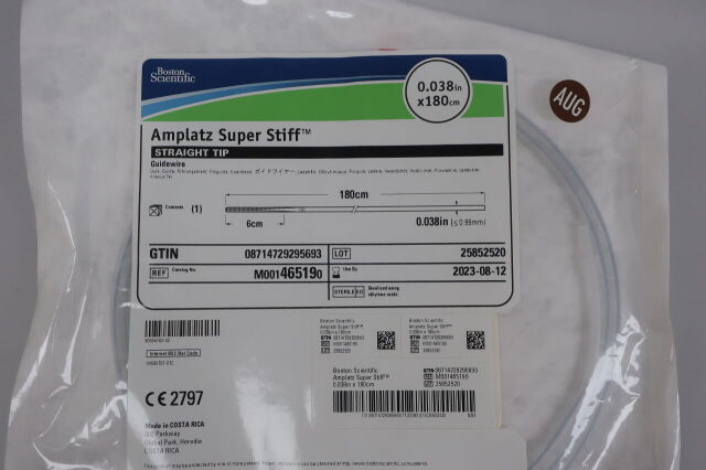 Amplatz Ultra-stiff Straight Exchange Support Wire Guide, 1 Each