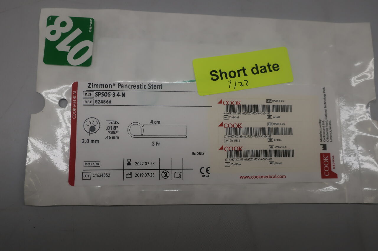Zimmon Pancreatic Stent, 1 Each