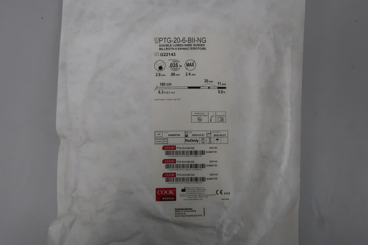 Double Lumen Wire Guided Billroth Ii Sphincterotome, 1 Each