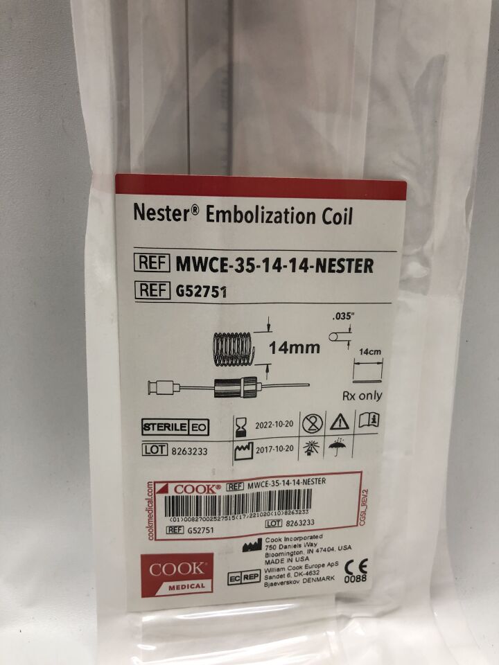 Nester Platinum Embolization Coil, 1 Each