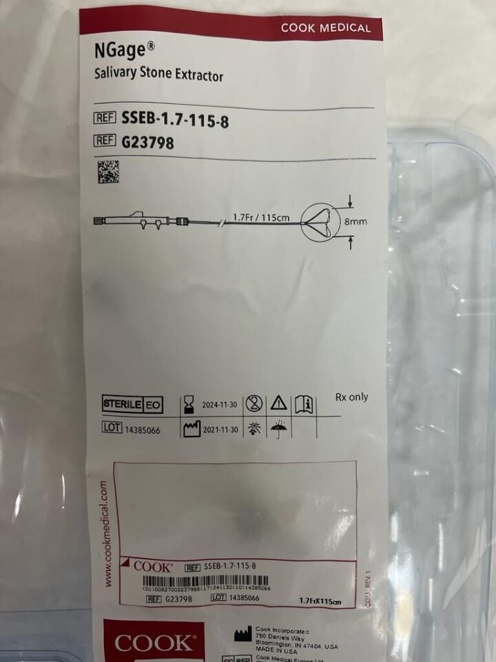 Salivary Stone Extractor Basket Sseb, 1 Each