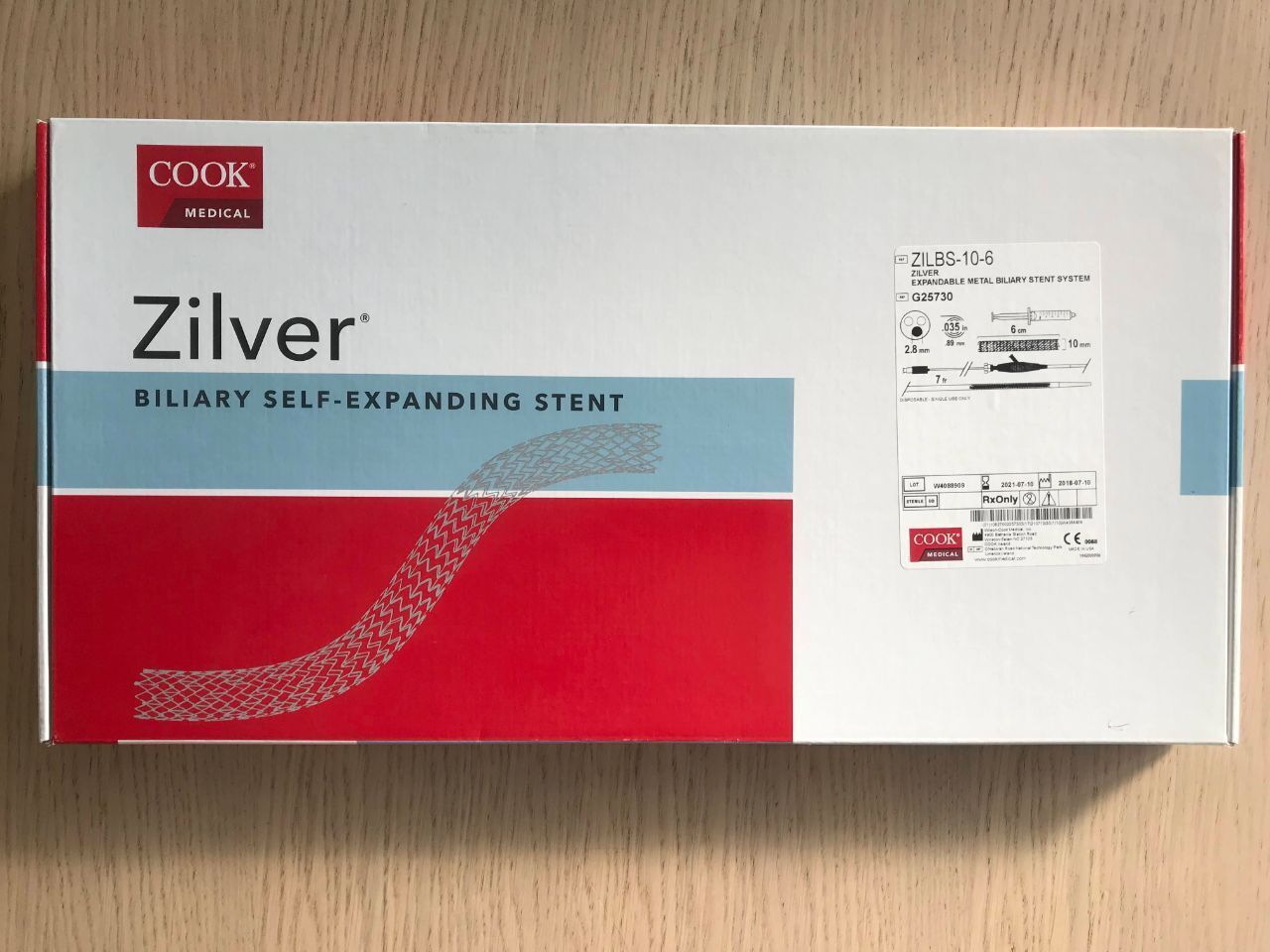 Zilver Expandable Metal Biliary Stent System, 1 Each
