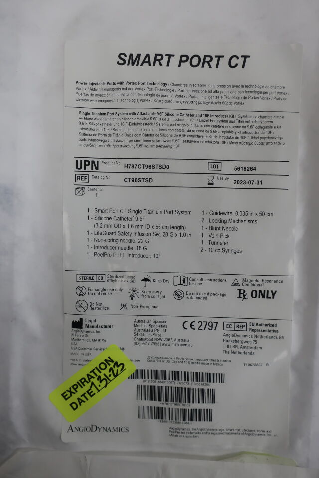 Vital-port Detached Silicone Catheter With Int Titanium Power Injectable Port, 1 Each