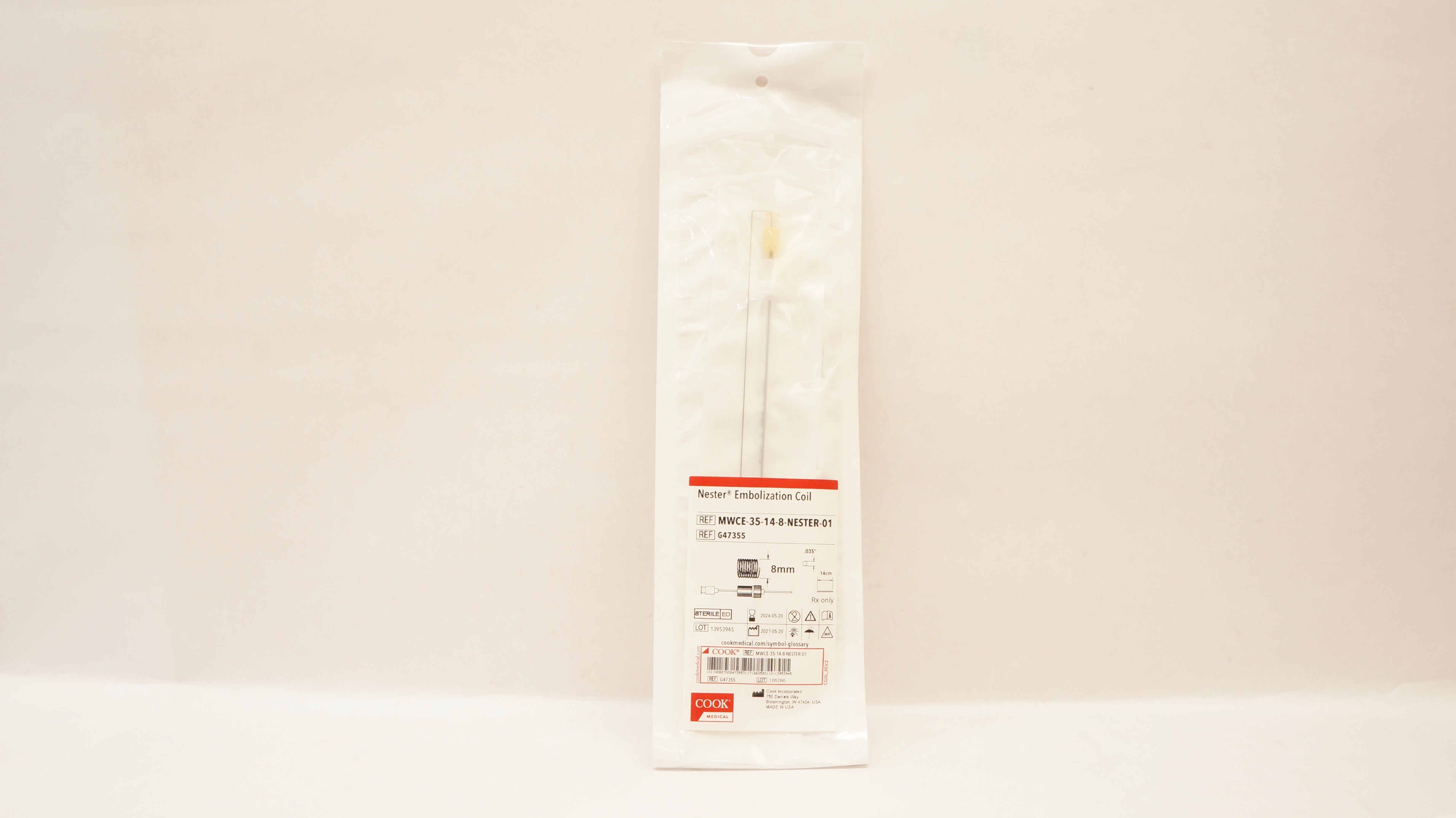 Nester Platinum Embolization Microcoil, 1 Each