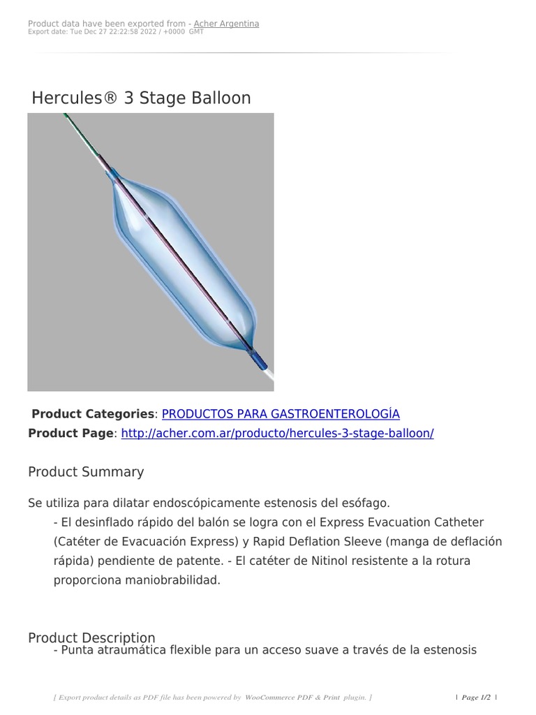Hercules 3 Stage Balloon Esophageal, 1 Each
