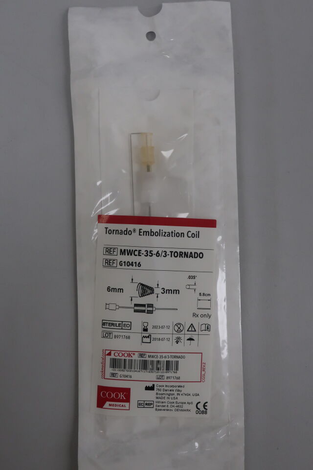 Detach-18 Tornado Coil Platinum Embolization Coil System, 1 Each