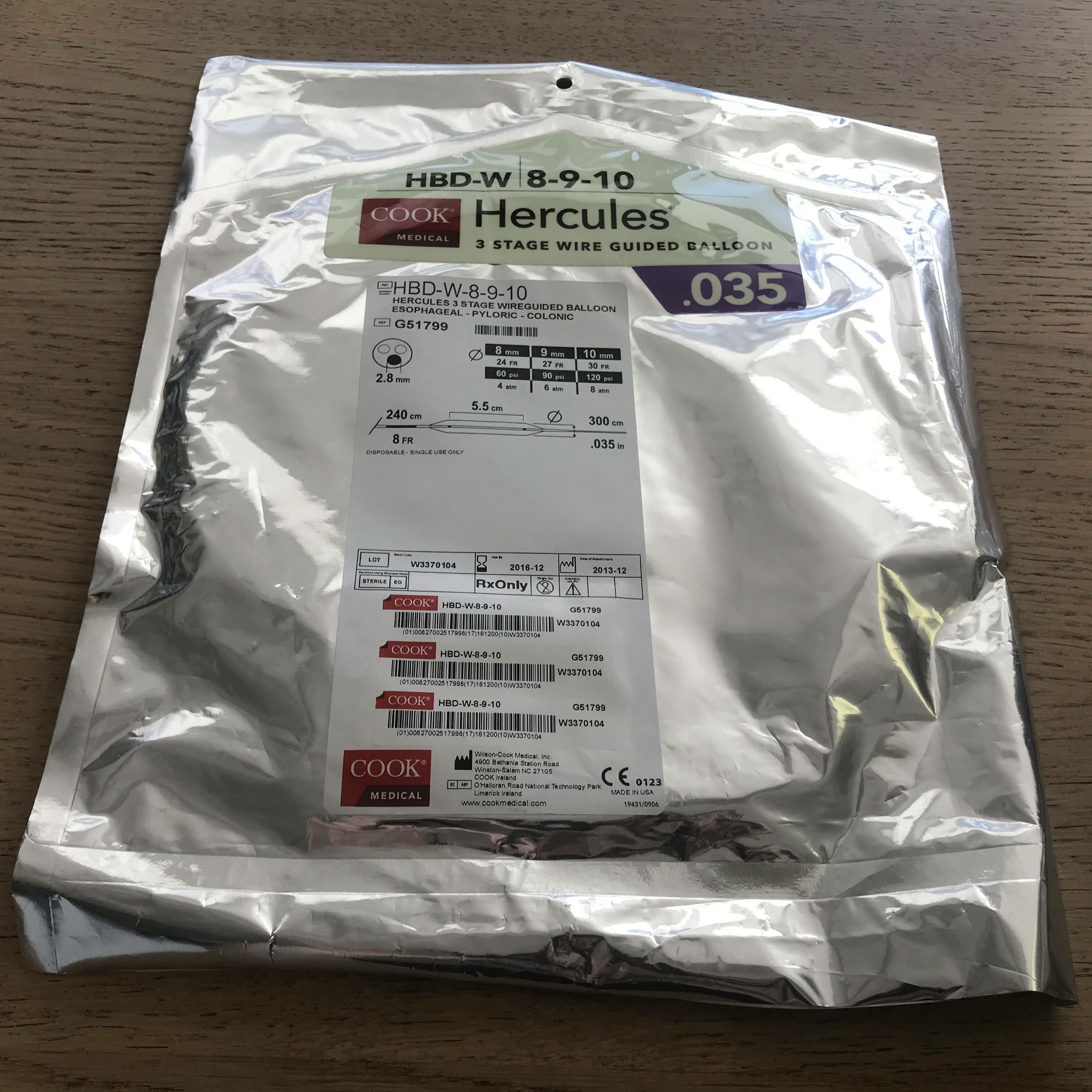Hercules 3 Stage Wireguided Balloon Esophageal-pyloric-colonic, 1 Each