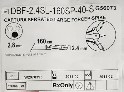 Captura Serrated Large Forceps Without Spike, Box of 10
