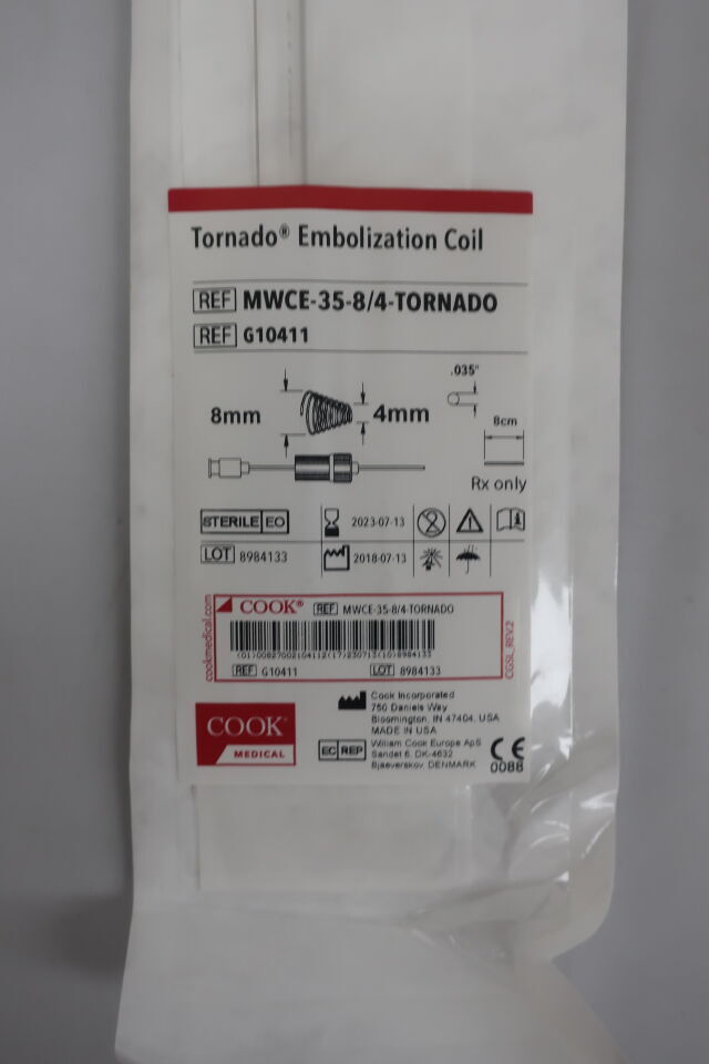 Detach-11 Fibered Multi-spiral J- Coil Platinum Embolization Coils System, 1 Each