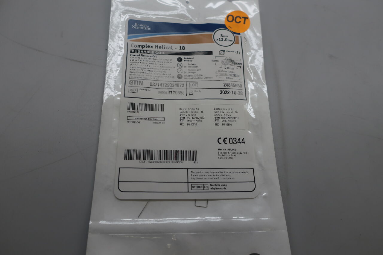Detach-18 Fibered Single-spiral J-coil Soft Platinum Embolization Coil System, 1 Each